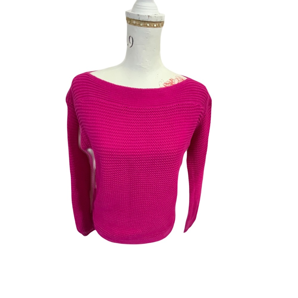 Ralph Lauren Fuchsia Off-the-Shoulder Sweater